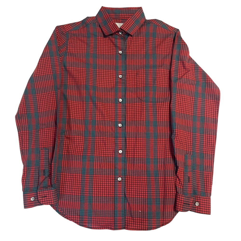 Sandra Inglish Women's‎ Plaid Button Down Shirt Red Green 90s Christmas Size 10